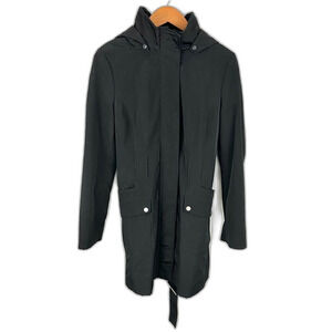 Calvin Klein Black Trenchcoat With Detachable Hood Size Medium